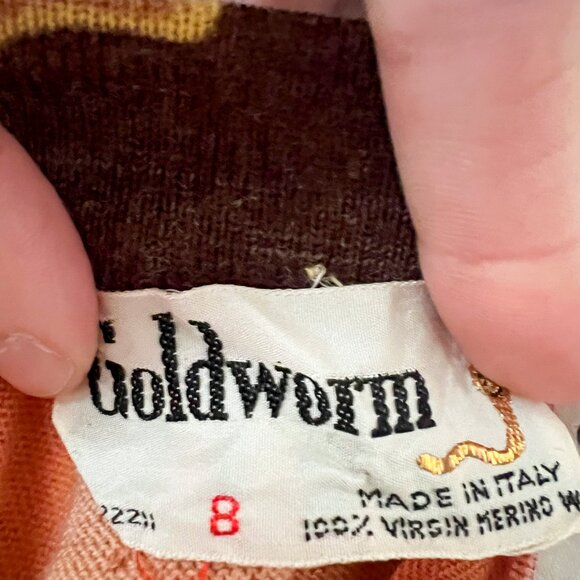 Goldworm Vtg 60s 70s - Psychedelic, Mod & Rare - 100% Virgin Merino Wool - Picture 5 of 14